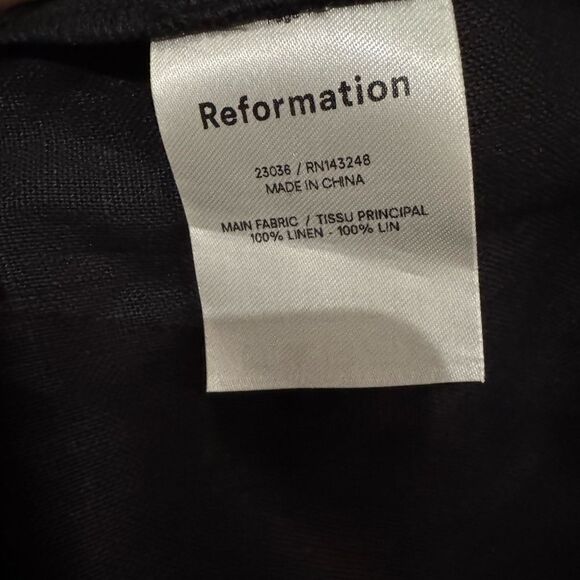 NEW REFORMATION Odella Linen Dress in black - Picture 9 of 9
